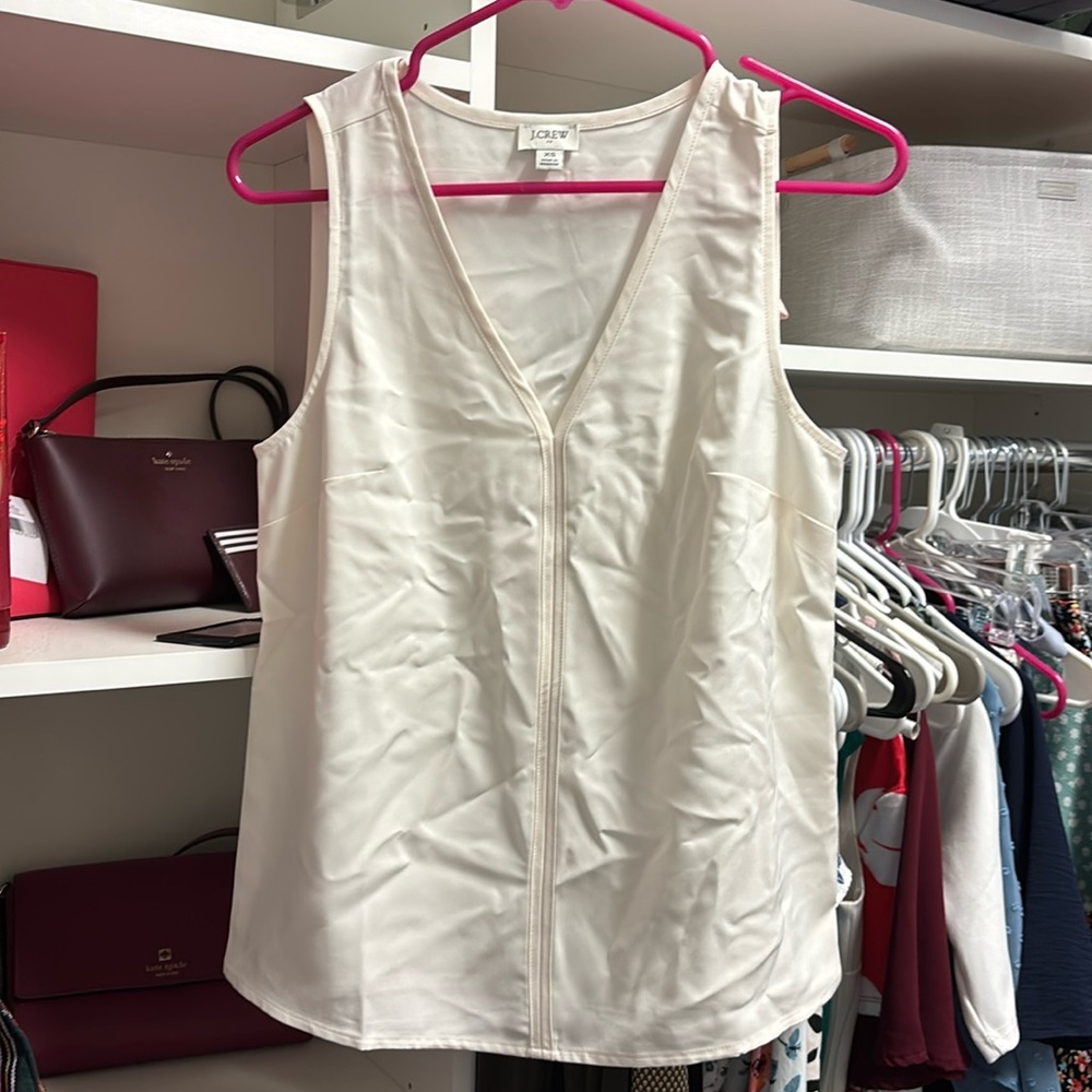 J Crew Sleeveless V-neck crepe shell